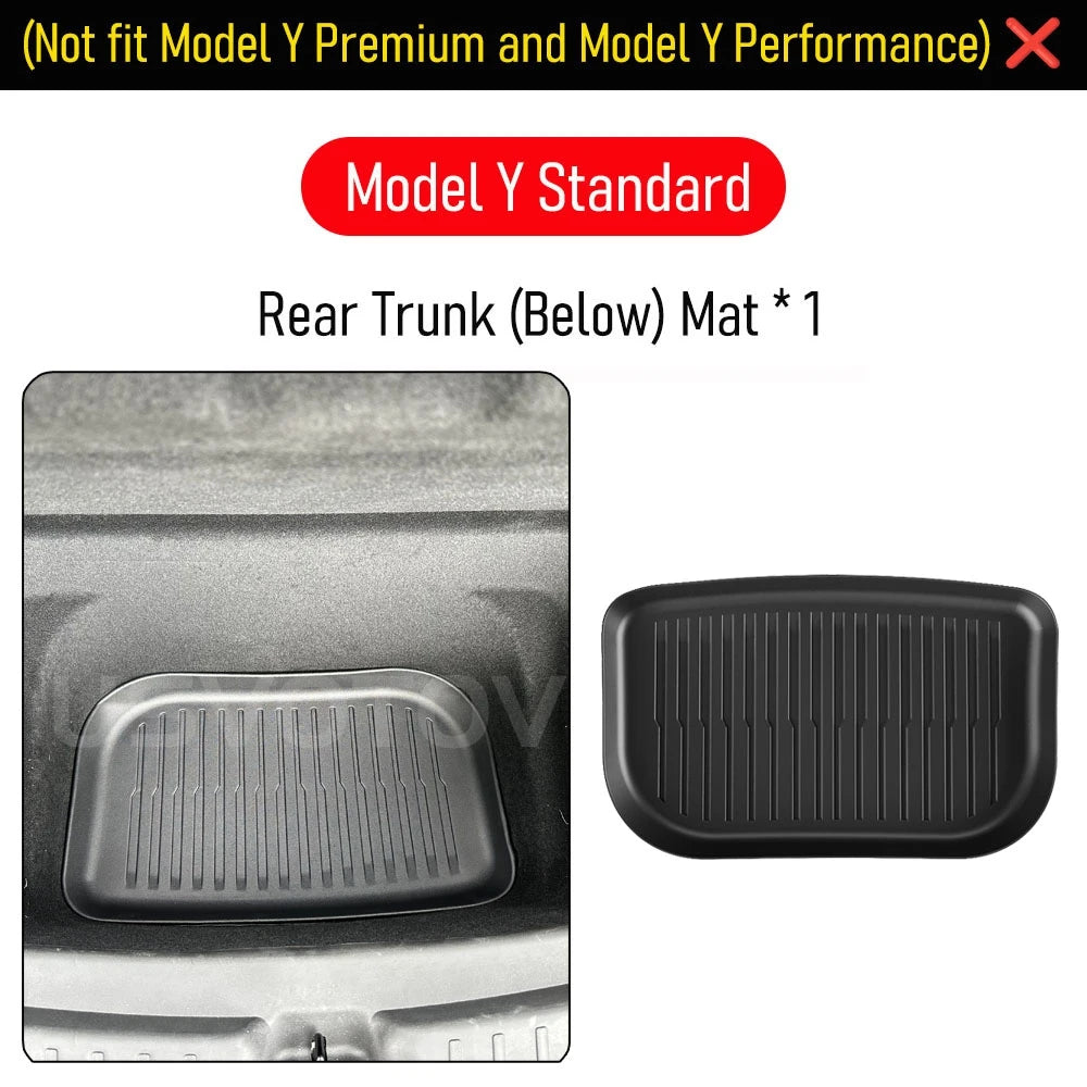Floor Mats for 2026 2025 Tesla Model Y RWD AWD Trunk Mats Cargo Liner Frunk Backrest Mat Pads Accessories (Standard Models Only)