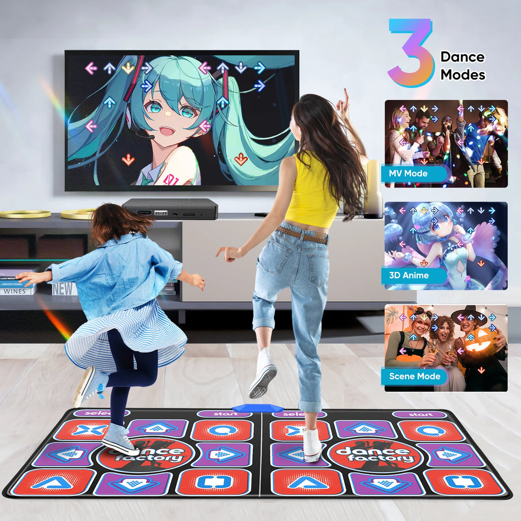 Dance Mat Girls Kids, Upgraded Models Double Anti-Slip Durable Musical Dance Mat with Wireless Receiver,with 58 Games 100 Music