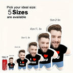 Newly designed personalized photo pillow with face and body design, perfect gift for couples, boyfriends, girlfriends