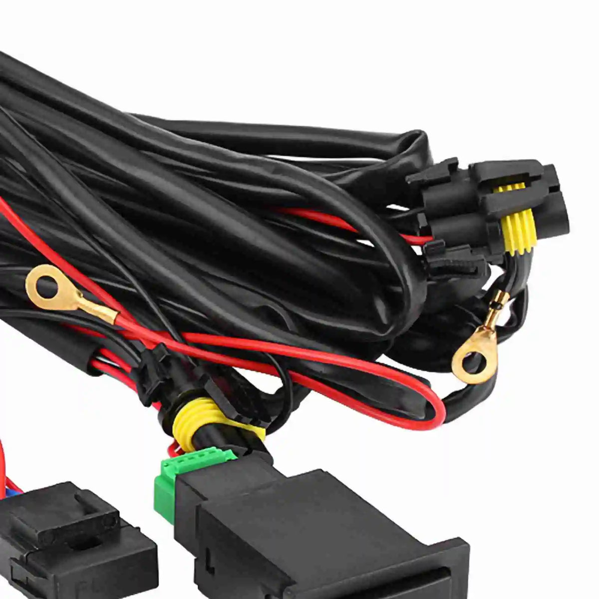 Fog Light Switch Wiring Kit LED Switch Wiring Relay 12V Universal Car LED Fog Light On/Off Switch Wiring Harness Fuse Relay Kit