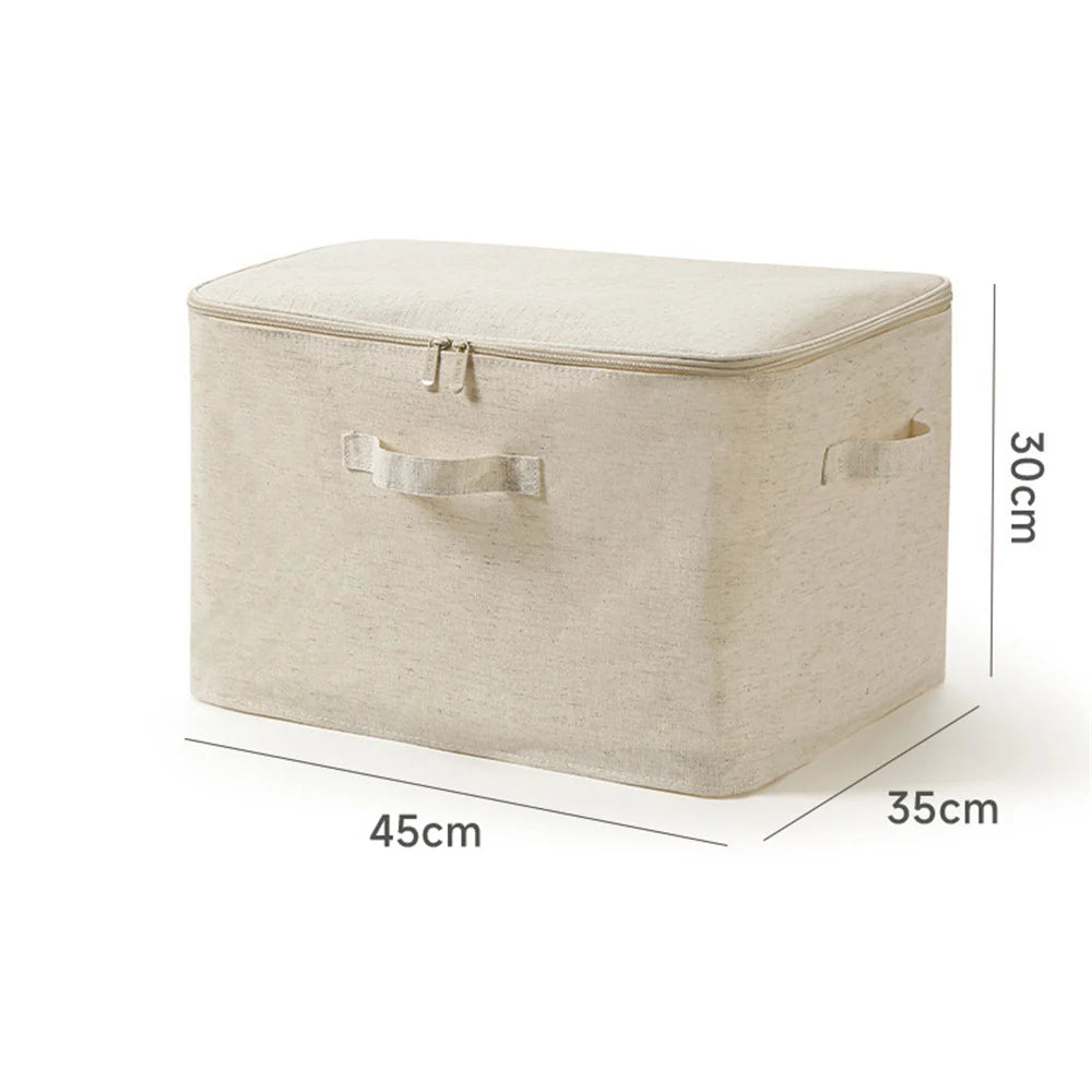 Foldable Home Storage Bag Cotton And Linen Storage Box Large Quilt Storage Bag Clothes Storage Bag Organizer for Bedroom VC