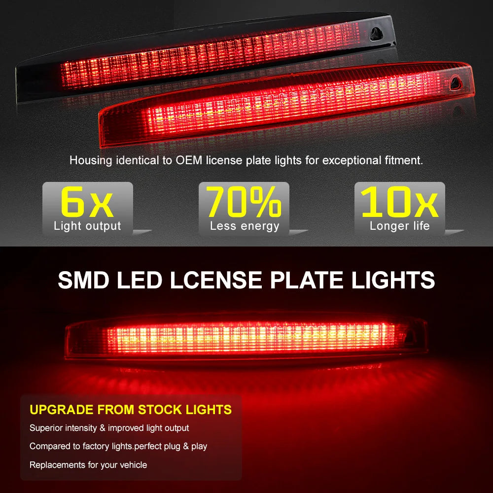 1X Third 3Rd Brake Light, LED Stop Lamp for Renault Megane MK II 2003-2008 Rear Tail Light, Red Shell OEM：8200175538