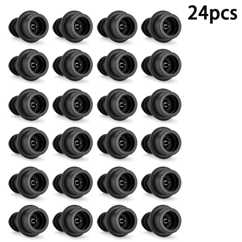 Wine Saver Vacuum Stoppers,Vacuum  Pump Preserver Wine Saver Reusable Bottle Sealer Keeps Wine Fresh, Set of 24, Black