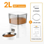 ROJECO 2L WiFi Automatic Cat Feeder Dry Food Dispenser, Black/White, EU/US/KR Plug