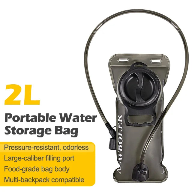 NEWBOLER Hydration Water Bladder Reservoir Bag, PEVA, 1.5L 2L 3L, Transparent/Grey
