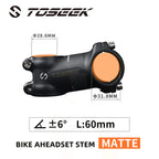 TOSEEK Bicycle Handlebar Stem 28.6-31.8mm Aluminum + Carbon Stem Angle6 17 Mtb Handlebar Stem MTB Stem Spare Parts For Bicycle
