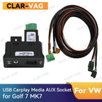 5G0035222E MIB2 USB CarPlay Media AUX Socket Switch Install Plug Button Harness For VW Golf 7 MK7 5Q0035726E 5Q0035222E