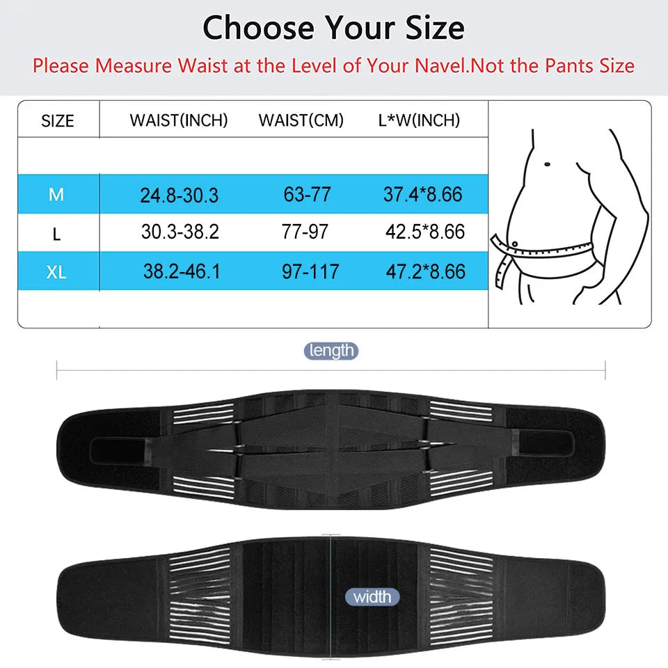 AOLIKES Lower Back Brace Lumbar Support Belt with 6 Stays Anti-Skid Breathable, Size L
