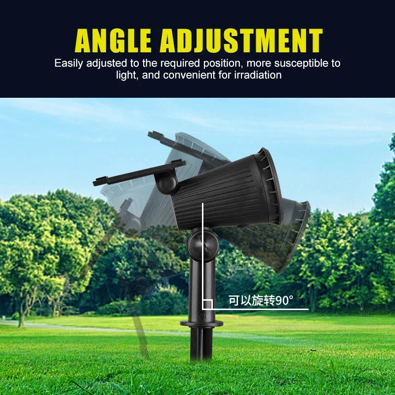 Solar LED Landscape Spotlight 9-LED Adjustable In-Ground/Wall Light IP65 Outdoor 1-4pc