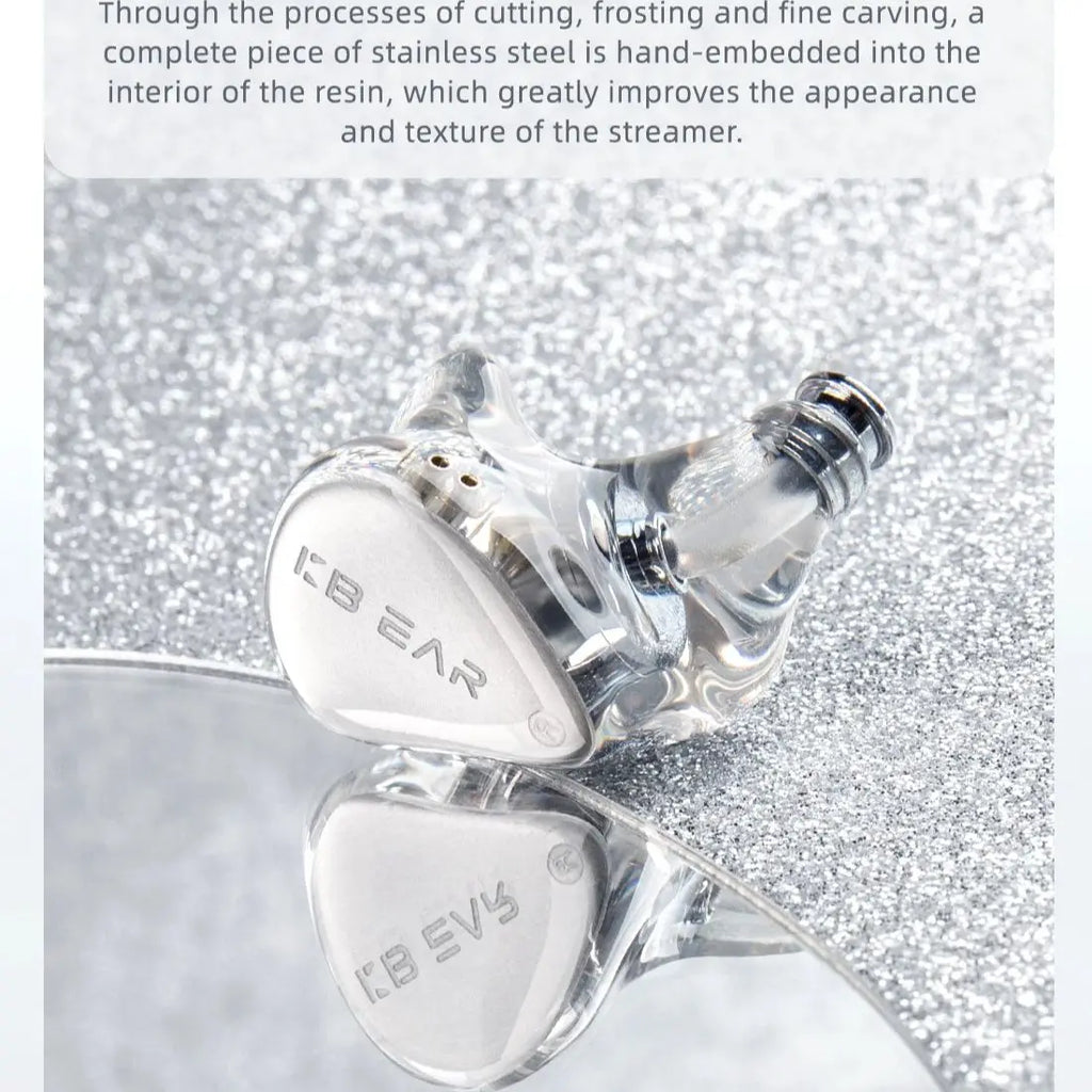 KBEAR STREAMER Handmade Molded Single Dynamic In-Ear HiFi Headphones 10MM PEK diaphragm DD 5N silver-plated wire craft