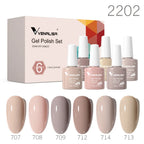 6/12pcs/Set Venalisa Gel Nail Polish VIP Kit Charming Neon Color Gel Pink Natural Color Series Rubber Gel Great Coverage Lacquer