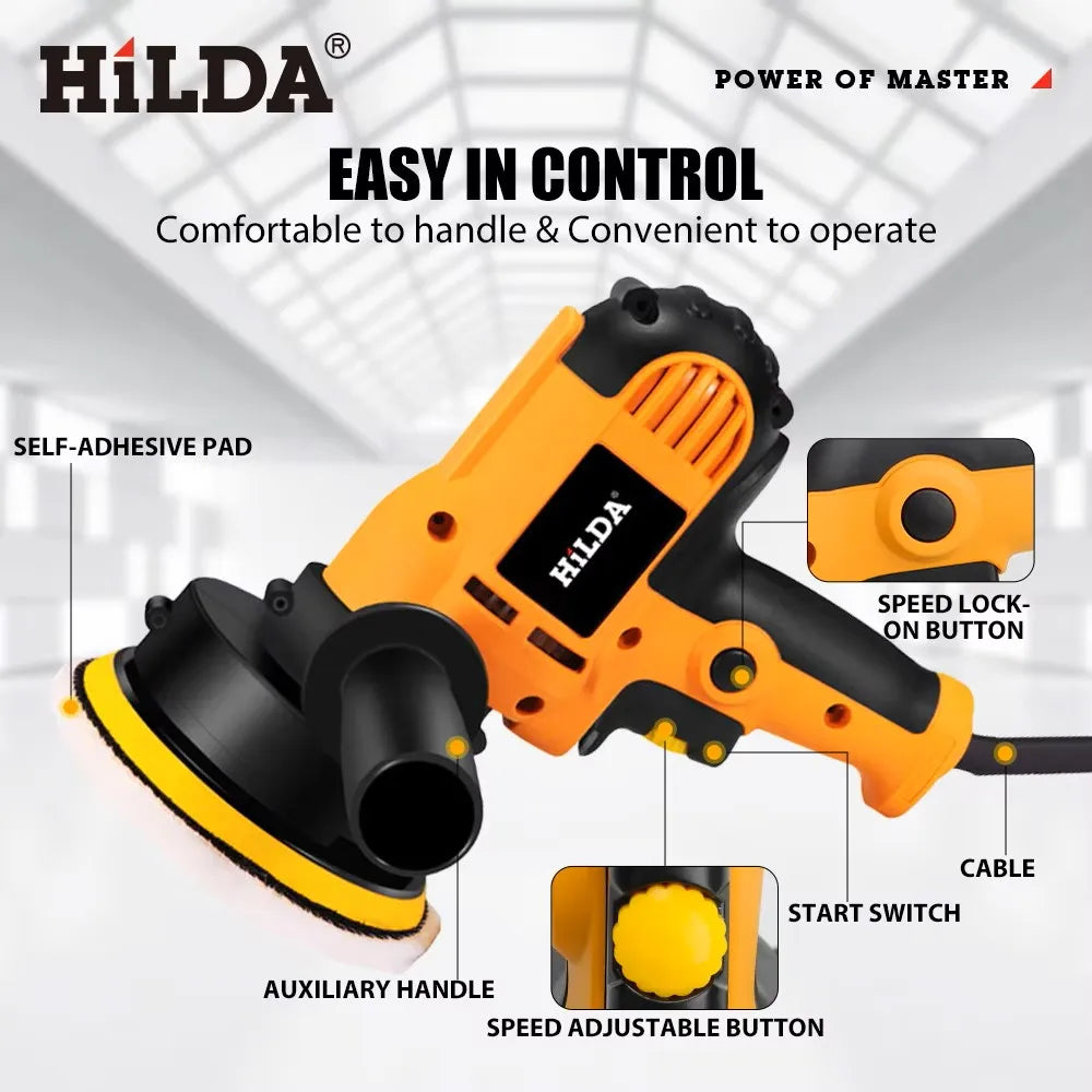 HILDA Electric Car Polisher Car Beauty Waxing Machine  Adjustable Speed Sanding Waxing Tools Automotive Polishing Scratch Repair