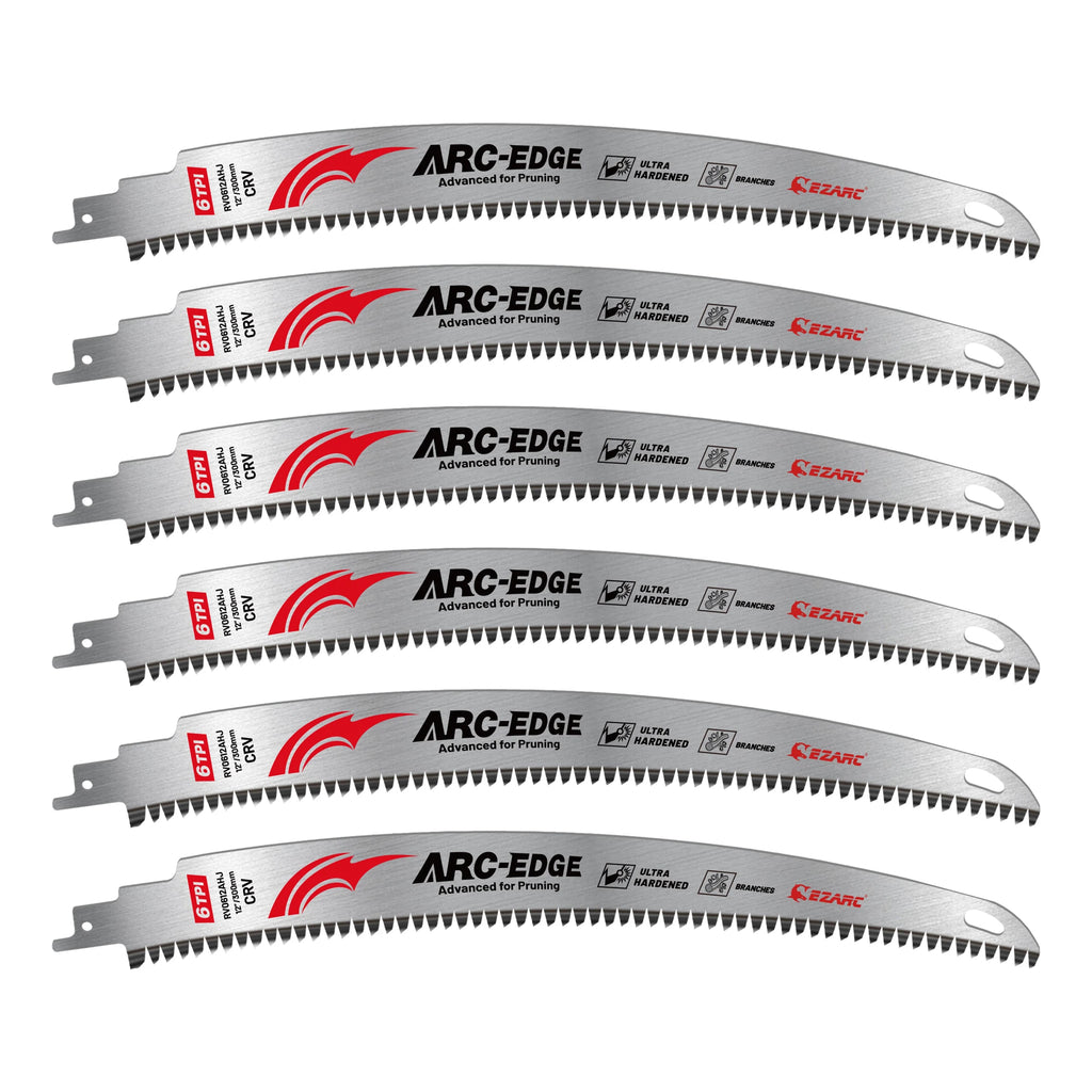 EZARC 12 Inch Wood Pruning Reciprocating Saw Blades, 300mm Japanese Teeth Saw Blades 6TPI Arc Edge for Tree Trimming