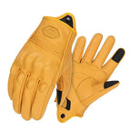 Vintage Leather Motorcycle Gloves Summer Breathable Unisex Biker Gloves With Anti-Slip Ventilation Design Motorbike Ride Glove