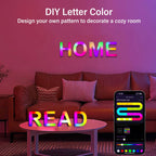 1PC Smart LED Letter Light - DIY RGB Marquee App Control Music Sync Indoor Sign Game Holiday Party Wedding Graduation Season A-Z