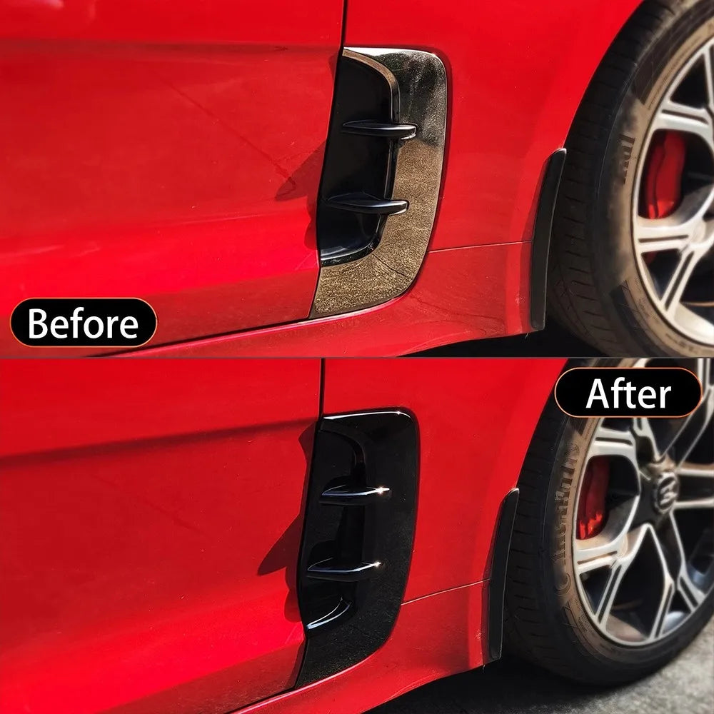 For Kia Stinger 2017-2023 2Pcs Car Side Vent Sticker Air Flow Fender Exterior Air Intake Fender Decor Cover Trim Accessories