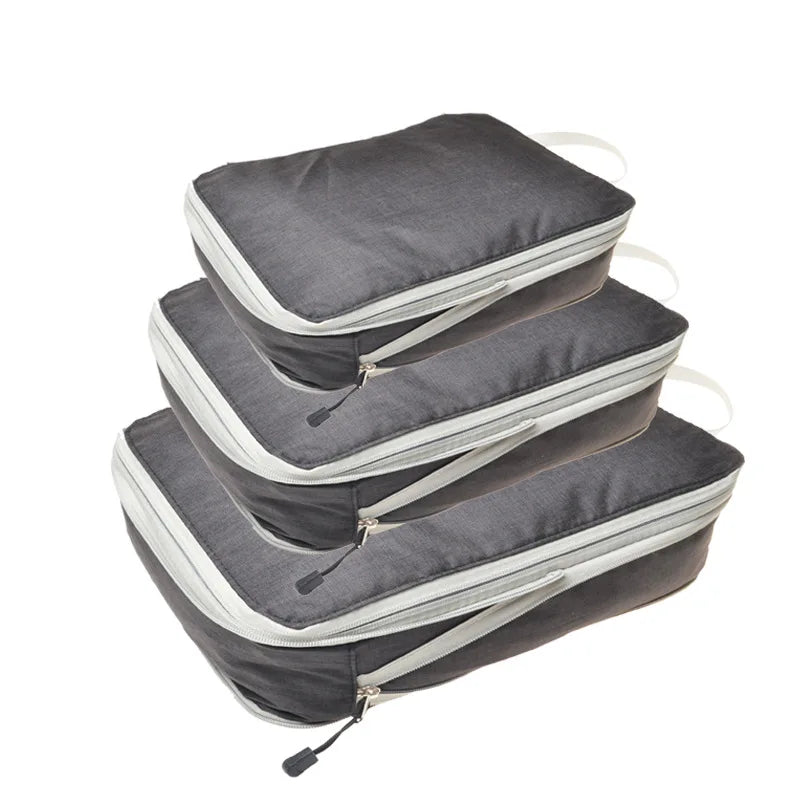 Luggage Cubes Organizer Portable Travel Storage Bag Compressible Packing Cubes Foldable Waterproof Travel Suitcase Nylon Handbag