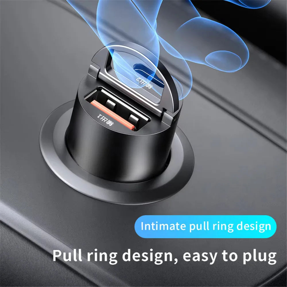 100W/200W QC3.0 PD Mini Car Charger 12-24V Lighter Fast Charging Car USB Type C Charger for Xiaomi Samsung iPhone Power
