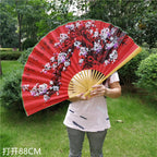 50x88cm Folding Bamboo Fan Large Big Hand Classical Wall Mount Fan Living Room Decor Plum Fans Chinese Decoration Wedding Gifts