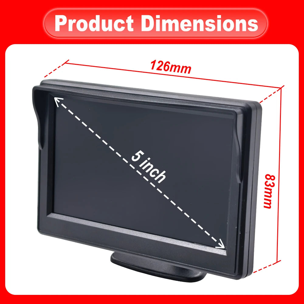 Car 5 inch Monitor AHD IPS CVBS LCD TFT 1080P Brake Light reverse camera for Ducato Ram ProMaster Peugeot Boxer Citroën Jumper