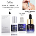 Gollee 0.5-1s Dry Eyelashes Extension Glue 15ml Eyelash Cleansing Primer Lasting Professional Lash Extension Primer Super Bonder