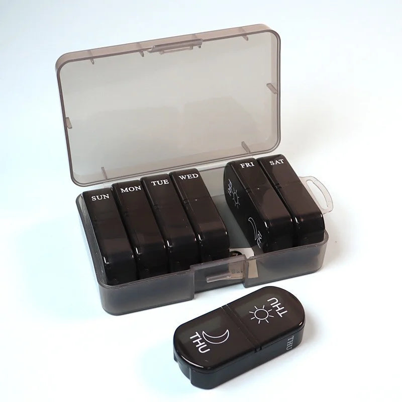 1 Set 7 Days Weekly Pill Case Pillbox  Medicine Tablet Box Portable Travel Drugs Storage Organizer Secret Compartments Pill Box