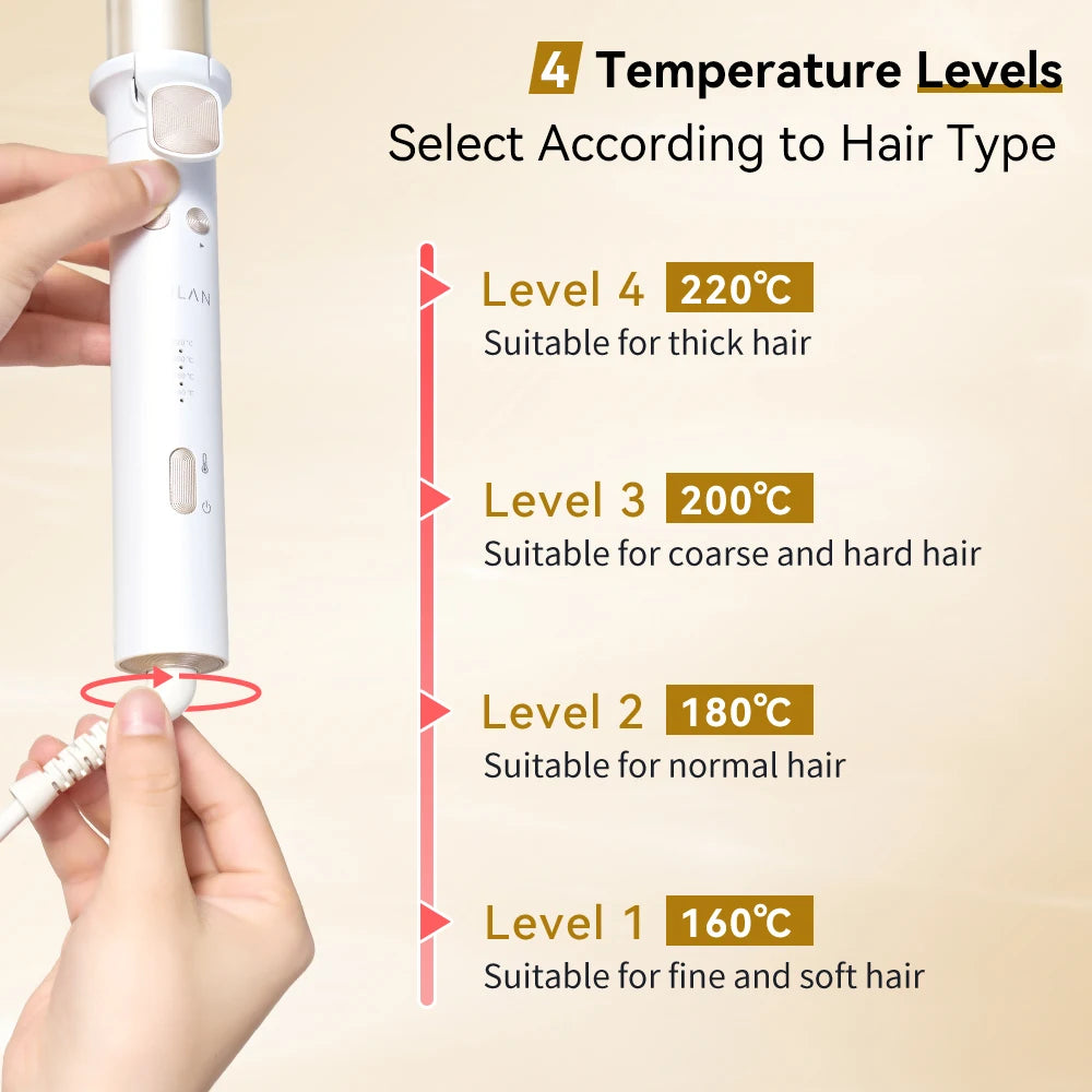 ANLAN Automatic Curling Iron 30s Fast Heating Smart Temperature Control Ceramic Coating Long Lasting Curls Rotary Hair Curler