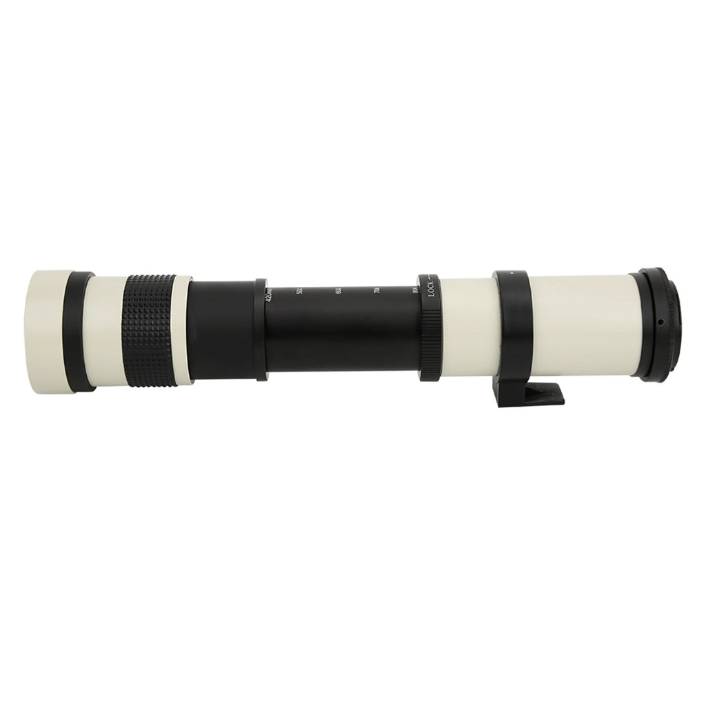 White 420800mm Aperture F 8.316 Full Manual Focusing Telescope Zoom Telephoto Lens for EF‑S Mount Camera Manual Focusing Lens