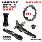 GOLDIX 104BCD Wide and narrow teeth bicycle crankset 170/175mm crank Round/Oval chain ring 32T/34T/36T/38T Bicycle crankset