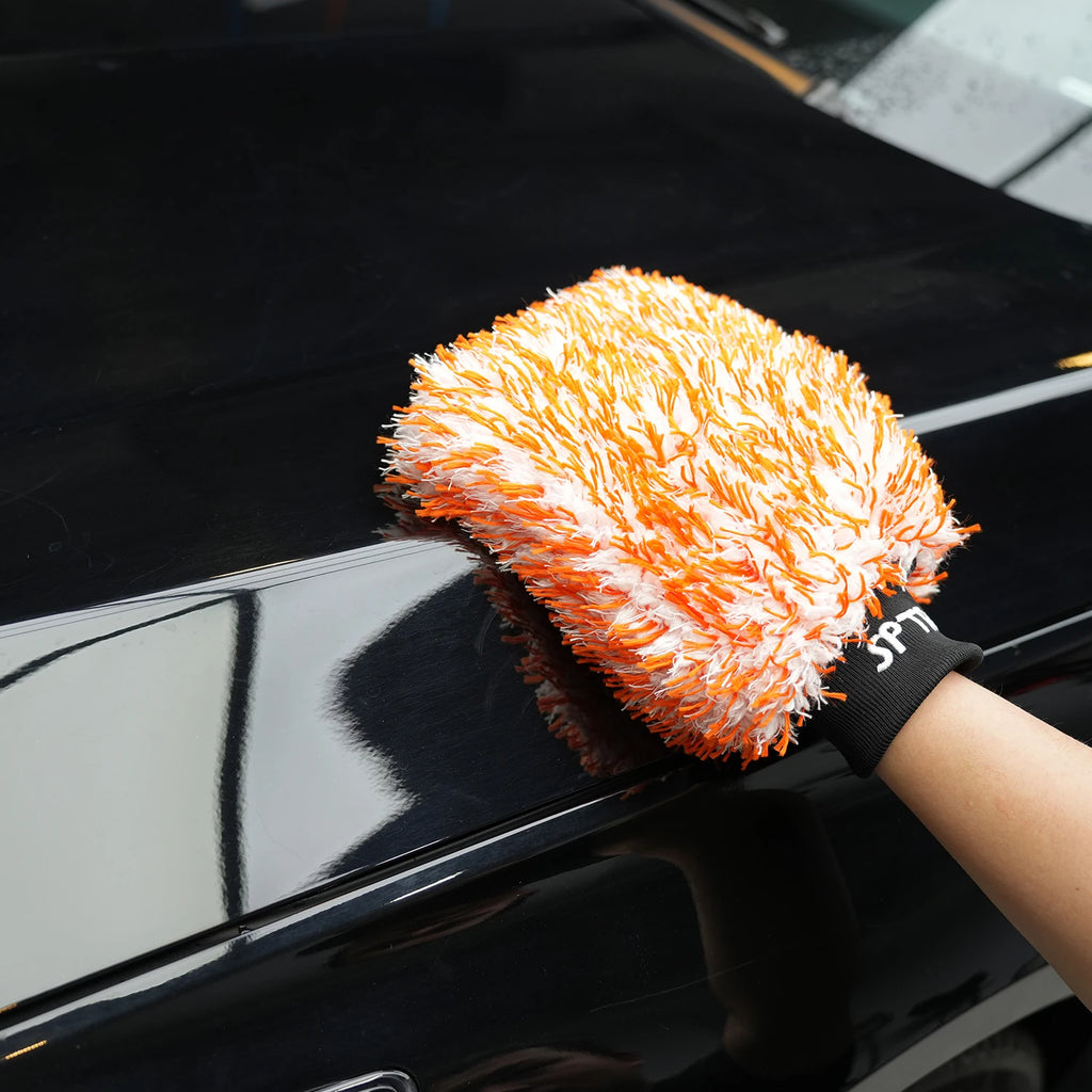 (Single Sale) 1Pc SPTA Car Wash Mitt,Microfiber Washing Gloves,for Effective Washing,Machine Washable,Lint Free,Scratch Free