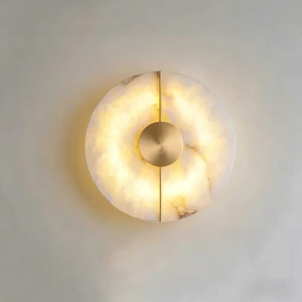 Modern Luxury Creative Marble Wall Light - Alabaster Marble Wall Sconce for Bedroom Bedside Living Room Aisle Indoor Decor
