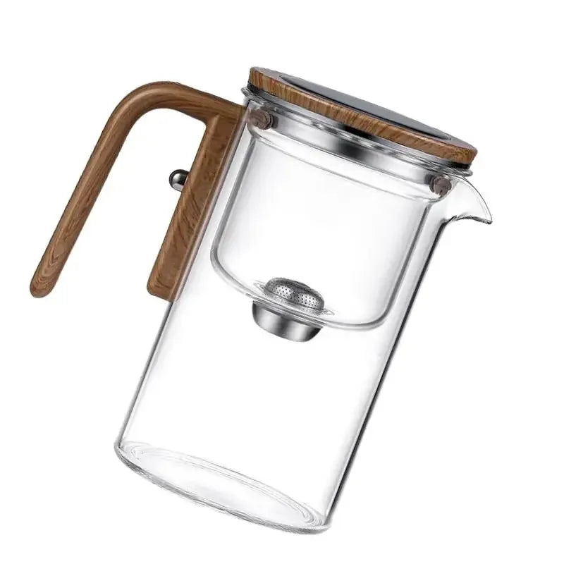 Glass Tea Pot Kettle Infuser 520ML/720ML Teapot Water Separation Inner Magnet One Click Magnetic Switches Tea Filtration Cup Set
