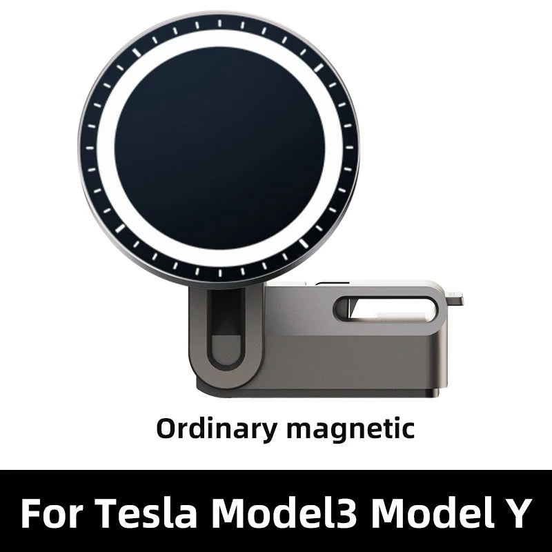 Magnetic Car Phone Mount for Tesla Model 3/Y 2023, Wireless Charger Option, 1pc