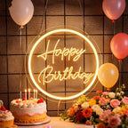 USB Powered LED Neon Sign with Switch, Ideal for All Ages Home Party Decor Happy Birthday Neon Sign for Wall Decor