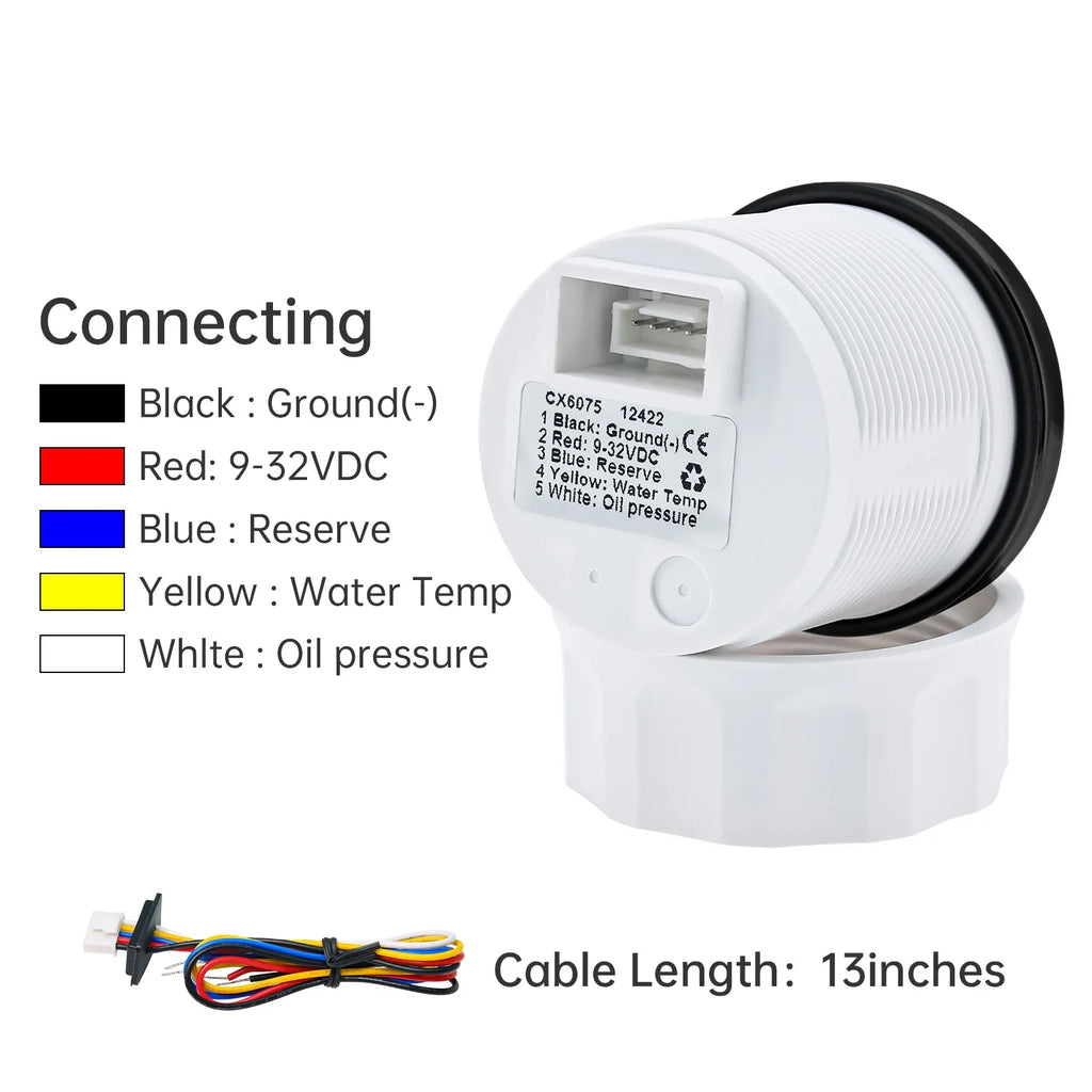 Auto Car 3 IN 1 52mm Gauge Water Temperature+Oil Pressure+Volt with Alarm Red LED Digital Water Temp Gauge+Sensor 12V24V Custom