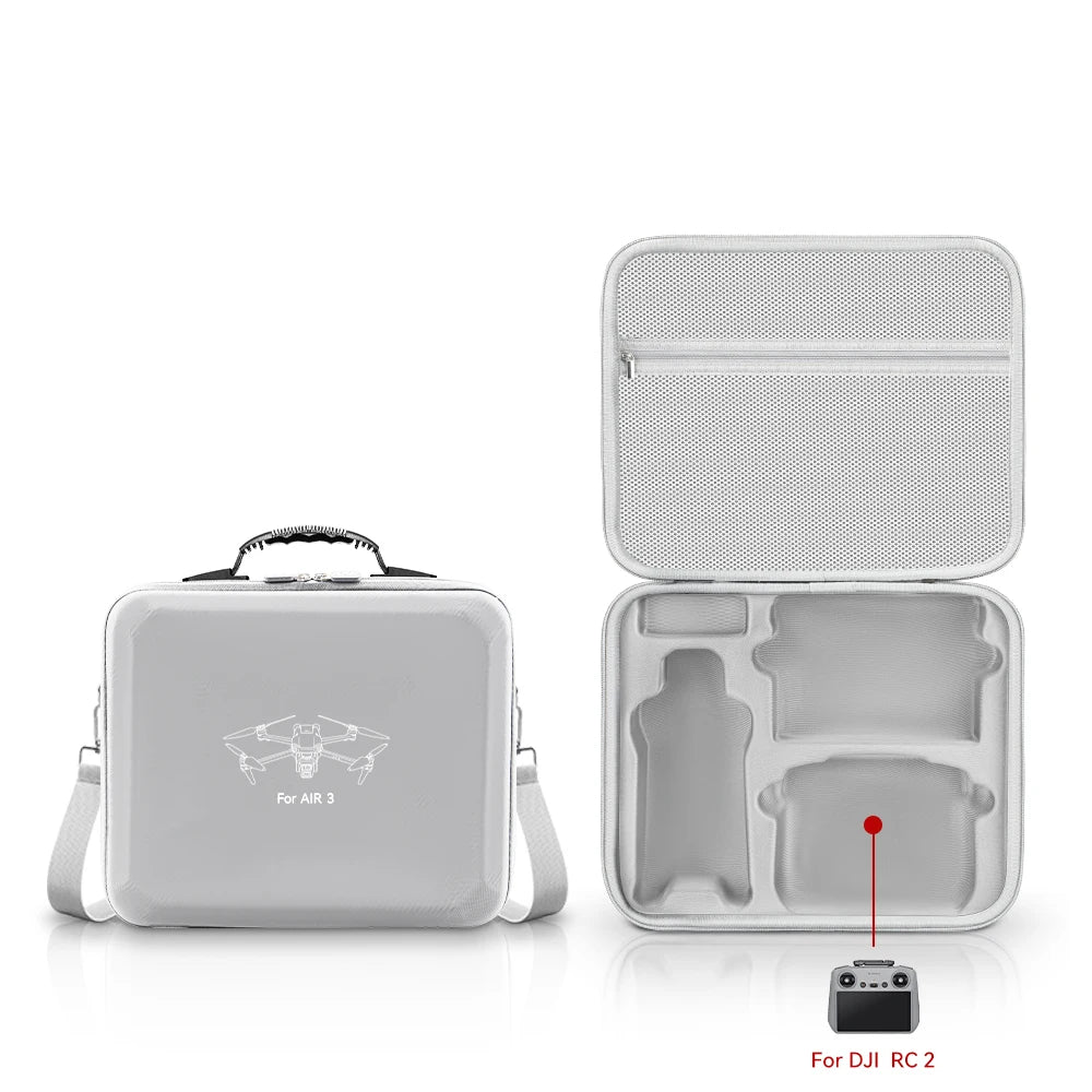 XFJI Portable Carrying Case for DJI Air 3/Air 3S Storage Box DJI Air3S Hard Case Drone Accessories Handbag PU Splash-proof Bag