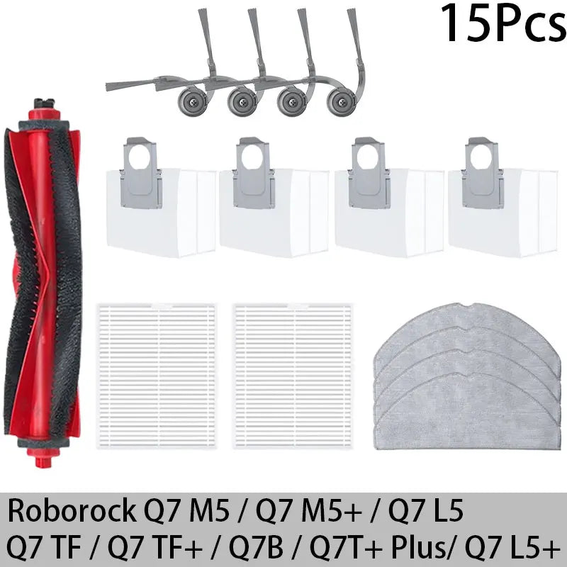 Roborock Q7 M5 / Q7 M5+ / Q7 L5 / Q7 L5+ / Q7 TF / Q7 TF+ / Q7B / Q7T+ Plus Parts Main Brush Filter Mop Cloth Dust Bag