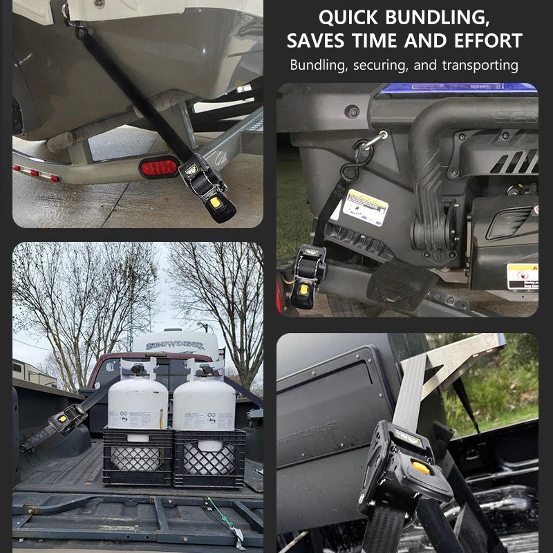 Automatic Retractable Ratchet Strap 3.3m 680kg Quick Release Tie Down Belt with S-Hooks