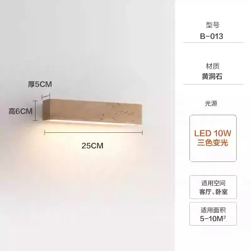 wall lamp Wabi Sabi Style Decorative Wall Sconce Lamp Apartment Bedroom Living Room Background Natural Stone Wall Lights
