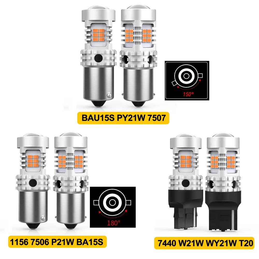 AUXITO 1156/7440 LED Turn Signal Bulbs Canbus 2200K Amber Yellow 12V 24W 2pcs