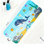1pc Cartoon Extra Long Bathtub Mat 40x100cm Non Slip Bath Mat for Bathroom Tubs Shower Mats with Suction Cups & Drain Holes