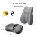 Orthopedic Memory Foam Seat Cushion Set, Coccyx Support Cushion, Office Chair, Waist, Back, Lumbar, Car Seat, Hip Massage Pad