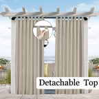 1PC Sun-Blocking & Waterproof Curtain - Easy-Hang Tab Top for PatioPergola & Gazebo Decor