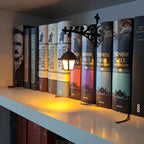 Library Lantern LED Bookshelf Light, Vintage Bookcase Night Lamp Decor, 1pc, Color A/B