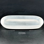 1pc Selenite Bowl Plate Ornament, Irregular Oval Carved Quartz Crystal, Gift for Friend, Office Bedroom Living Room Home Decorat