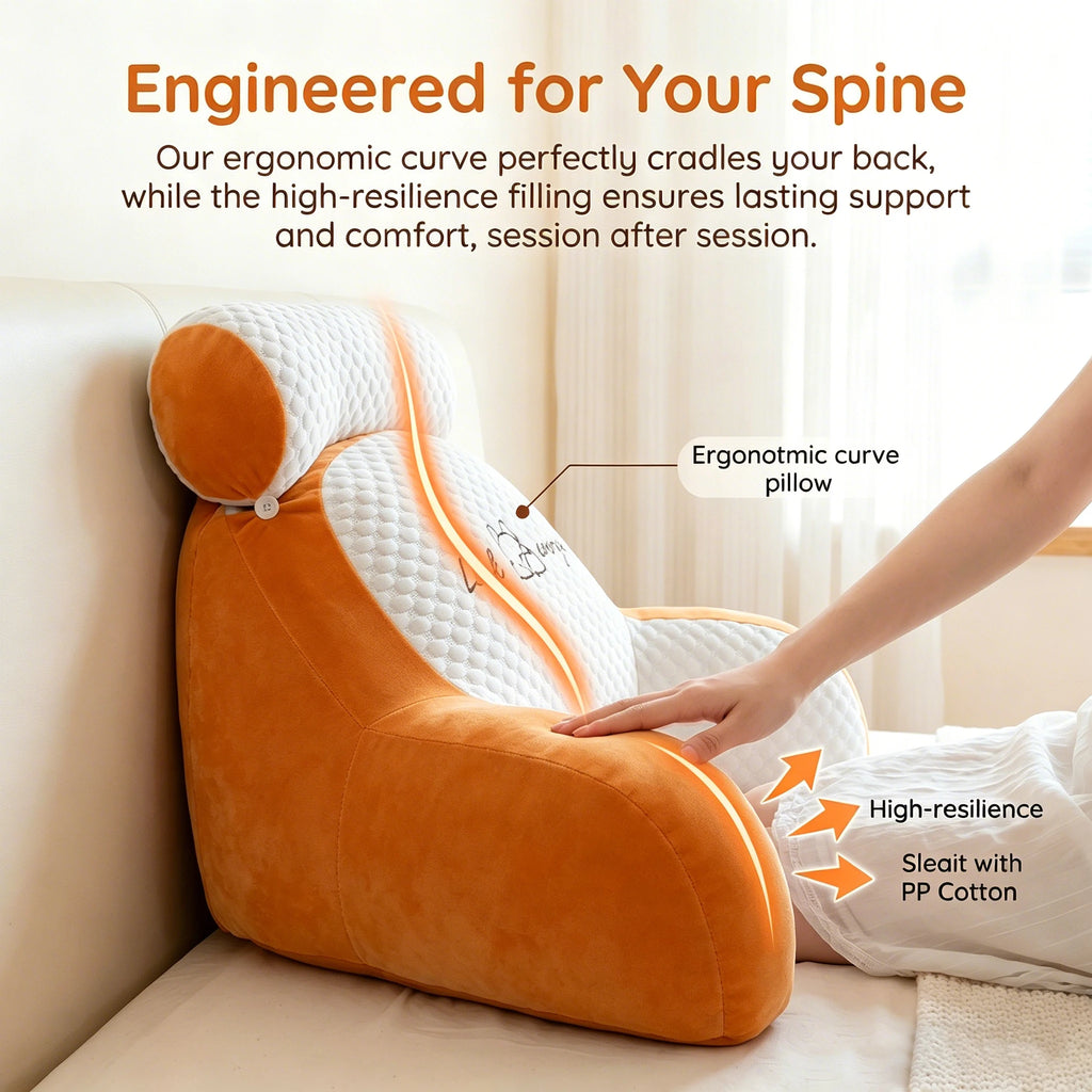 Reading Pillow for Adults, Ergonomic Back Wedge Support, with Cooling Cover for Watching TV, Gaming, Working & Recovery