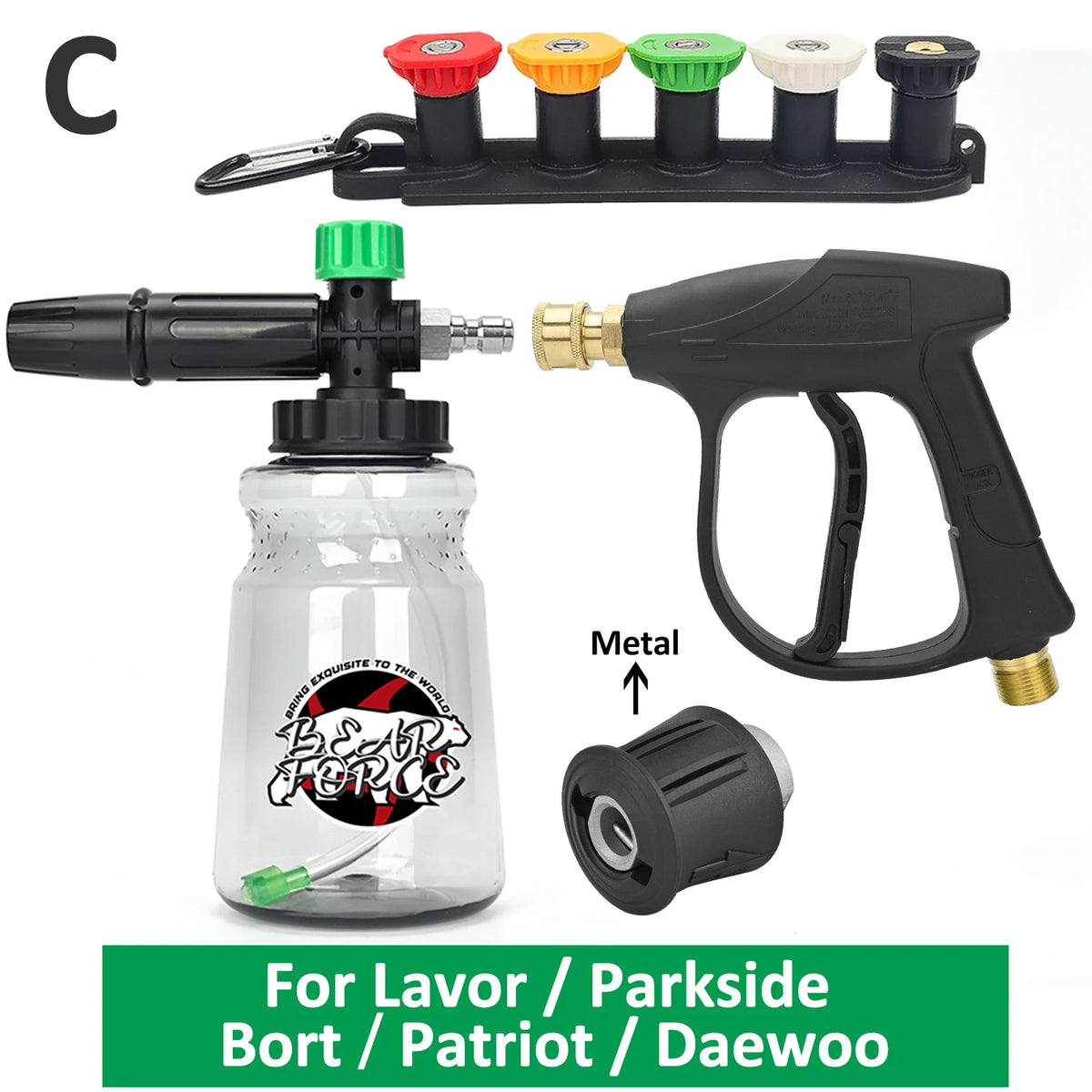 Pressure Washer Water Gun Kit for Car Cleaning Hose Connector For Karcher Nilfisk Parkside Bosch Quick Connector Nozzles