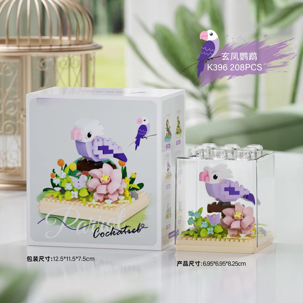 Animal Bird Building Blocks Toy for Children Girl 8 Year Old Kids Birthday Gift Mini Educational Parrot Assembling Brick Boy Toy