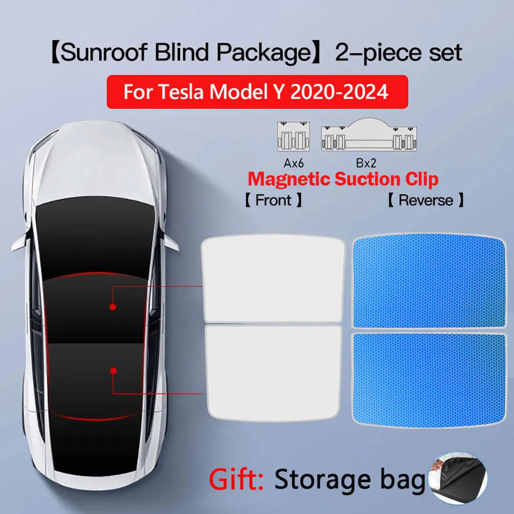 Sunshade Magnetic Suction Clip Sunroof 2026 For Tesla Model 3 Highland Model Y Juniper Heat Insulation Class Roof Sun Shade