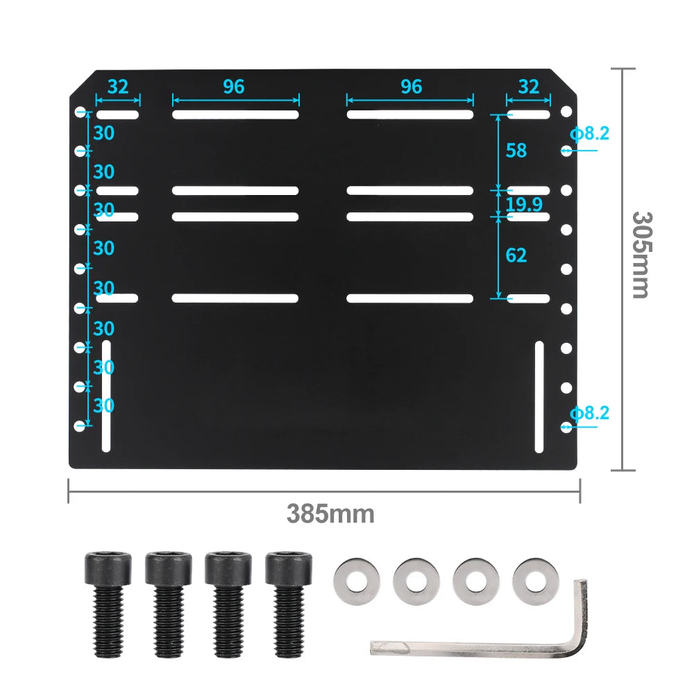 SimRuito Universal Adjustable Sim Racing Pedals Mounting Plate 7075 Aluminum for G29 G920 T300RS Cockpit Floor 3 Pedals